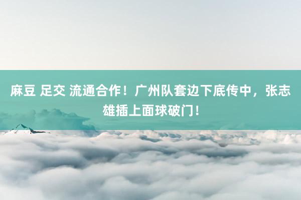 麻豆 足交 流通合作!广州队套边下底传中,张志雄插上面球破门!