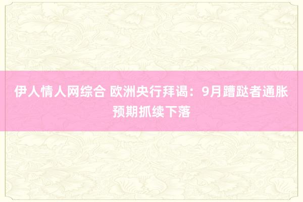 伊人情人网综合 欧洲央行拜谒：9月蹧跶者通胀预期抓续下落