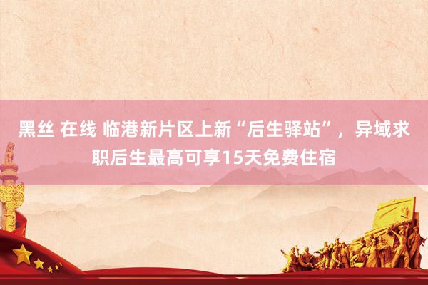 黑丝 在线 临港新片区上新“后生驿站”，异域求职后生最高可享15天免费住宿