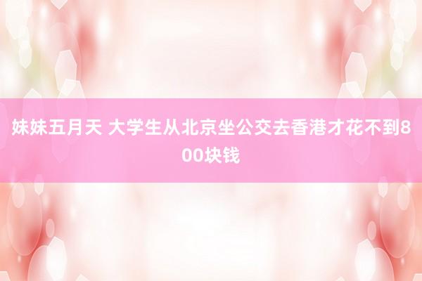妹妹五月天 大学生从北京坐公交去香港才花不到800块钱