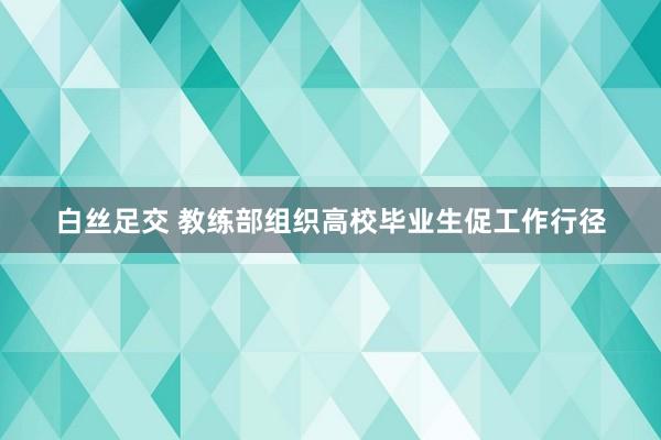 白丝足交 教练部组织高校毕业生促工作行径