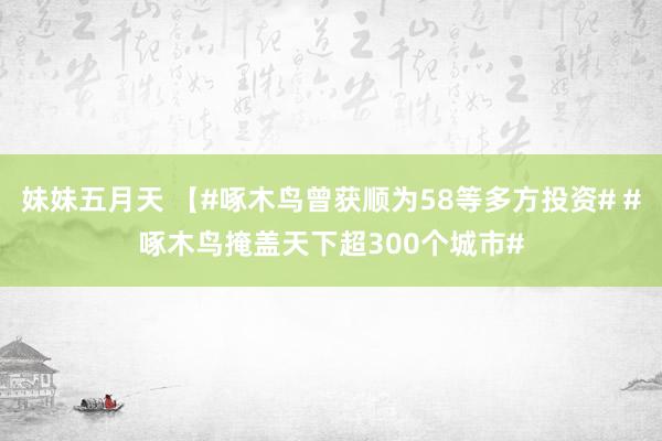 妹妹五月天 【#啄木鸟曾获顺为58等多方投资# #啄木鸟掩盖天下超300个城市#