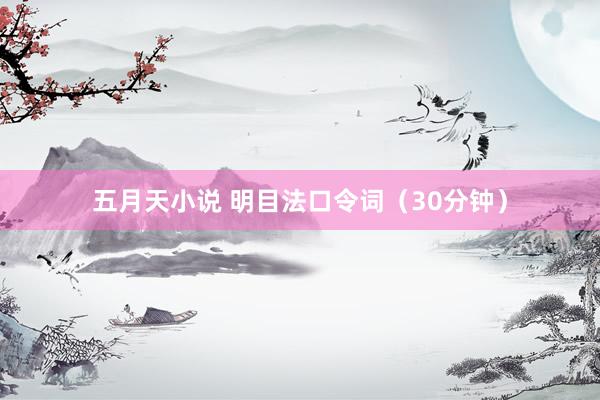 五月天小说 明目法口令词（30分钟）
