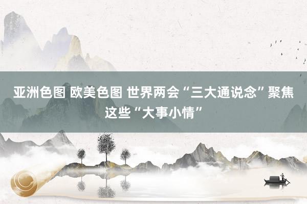 亚洲色图 欧美色图 世界两会“三大通说念”聚焦这些“大事小情”
