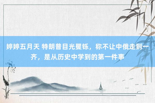 婷婷五月天 特朗普目光矍铄，称不让中俄走到一齐，是从历史中学到的第一件事
