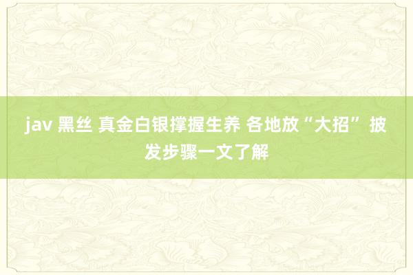 jav 黑丝 真金白银撑握生养 各地放“大招” 披发步骤一文了解