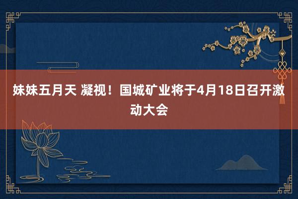 妹妹五月天 凝视！国城矿业将于4月18日召开激动大会