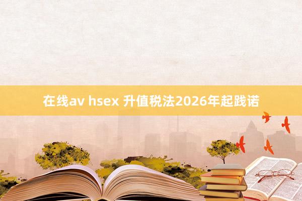 在线av hsex 升值税法2026年起践诺