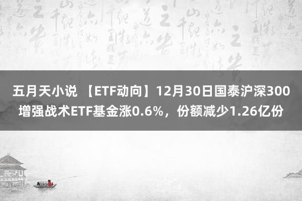 五月天小说 【ETF动向】12月30日国泰沪深300增强战术ETF基金涨0.6%，份额减少1.26亿份