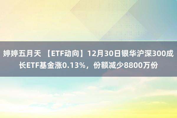 婷婷五月天 【ETF动向】12月30日银华沪深300成长ETF基金涨0.13%，份额减少8800万份