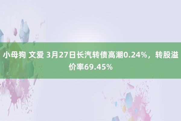 小母狗 文爱 3月27日长汽转债高潮0.24%，转股溢价率69.45%