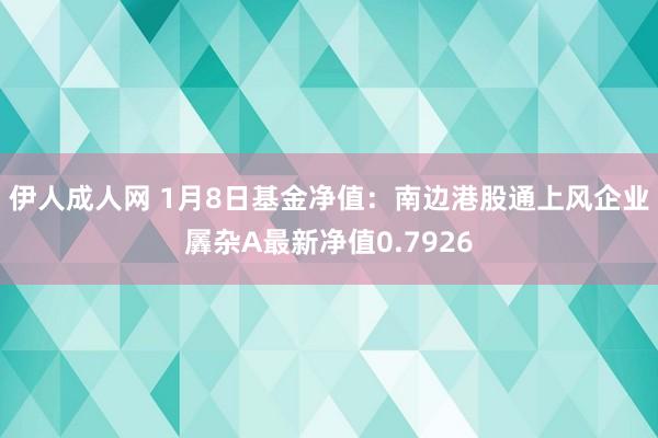 伊人成人网 1月8日基金净值：南边港股通上风企业羼杂A最新净值0.7926