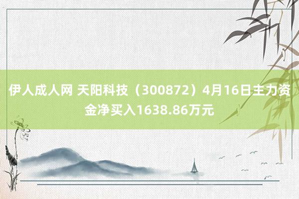 伊人成人网 天阳科技（300872）4月16日主力资金净买入1638.86万元