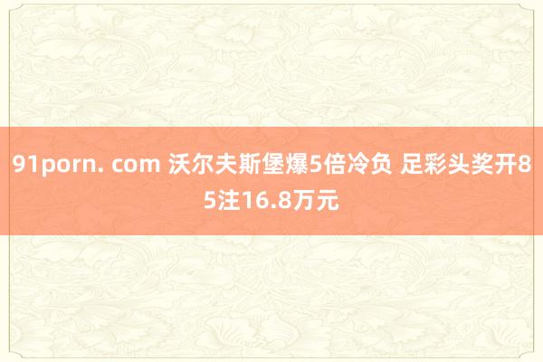 91porn. com 沃尔夫斯堡爆5倍冷负 足彩头奖开85注16.8万元