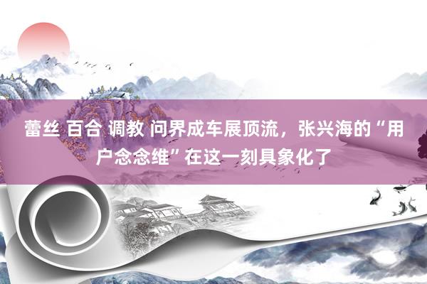 蕾丝 百合 调教 问界成车展顶流，张兴海的“用户念念维”在这一刻具象化了
